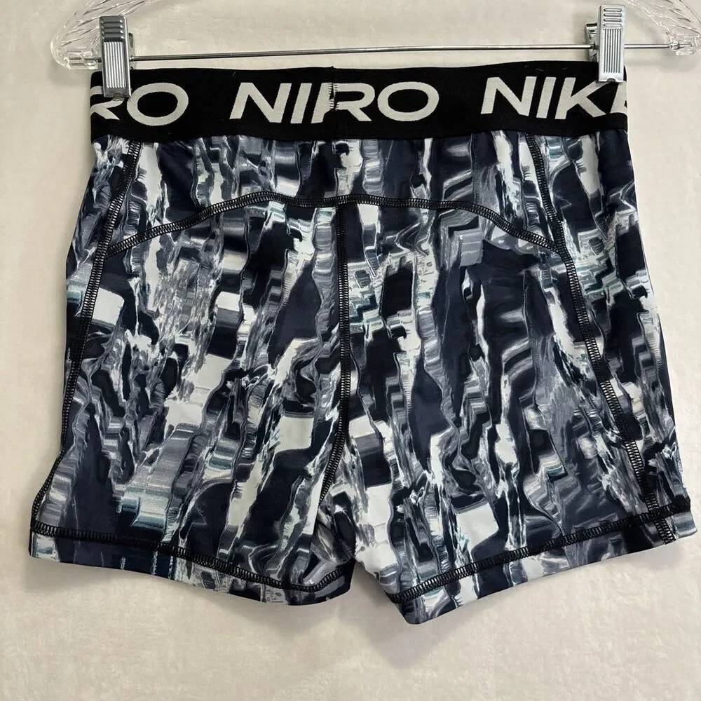 Nike Pro Dri-FIT Bike Shorts Abstract Print Athletic Compression Women's Medium